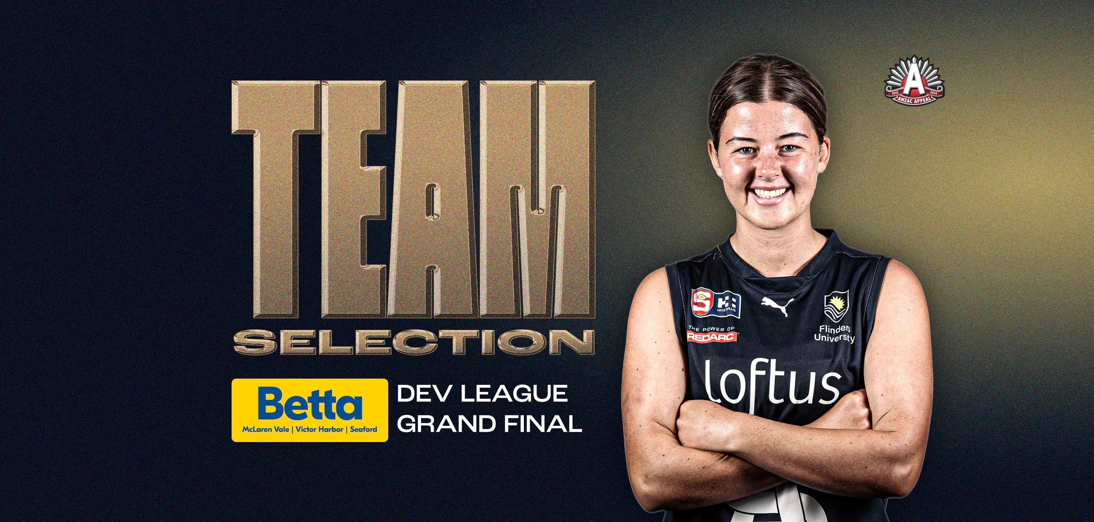 BETTA Team Selection: Dev League Grand Final v Glenelg BETTA Team Selection: Dev League Grand Final v Glenelg